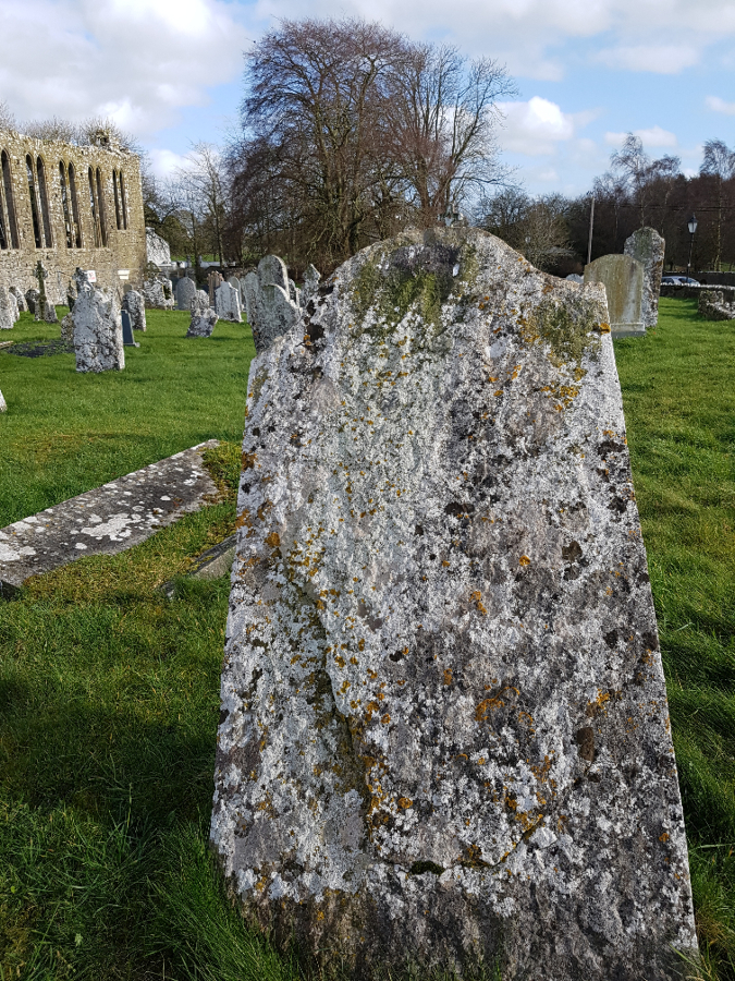 Unreadable gravestone at ‘Lorrha Cemetery’, Lorrha, County Tipperary - February 2019