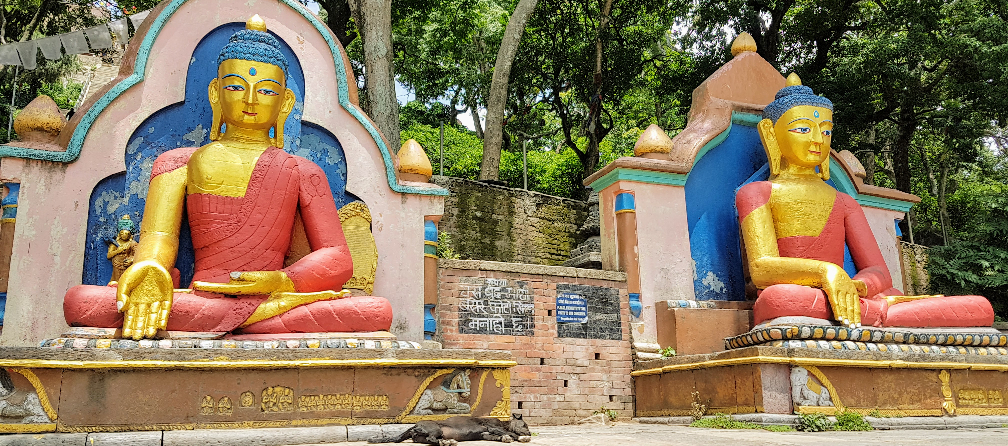 Images – ‘Buddha Rupas’ - Swayambhu Mahachaitya Temple, Kathmandu, Nepal - June 2017